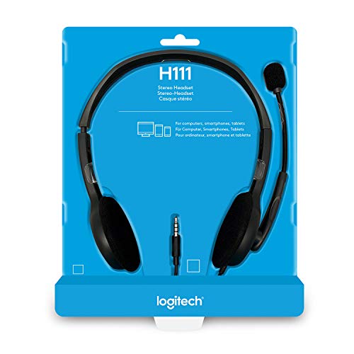 Logitech H111 Wired On Ear Headphones With Mic Black - Image 7