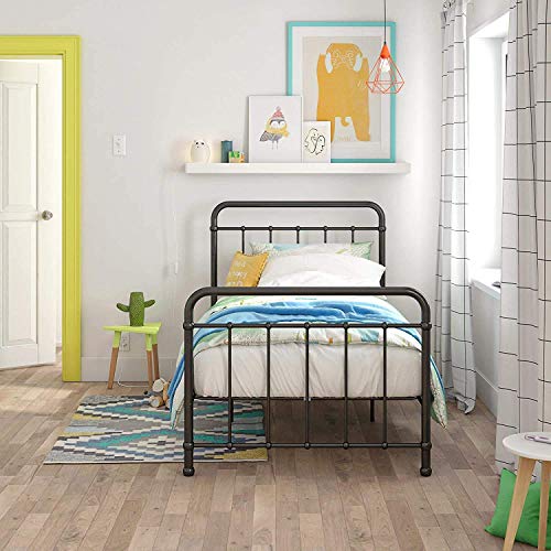 APRODZ Marks Twin Size Metal Bed (Metal - Black Powdercoated) - Image 3