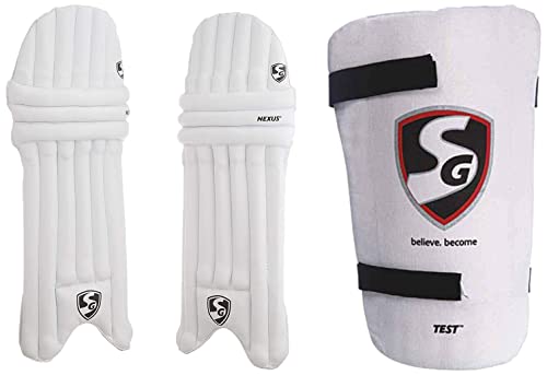 SG Nexus Batting Leg Guard, Junior and SG Test Youth Thigh Pads, Youth Combo