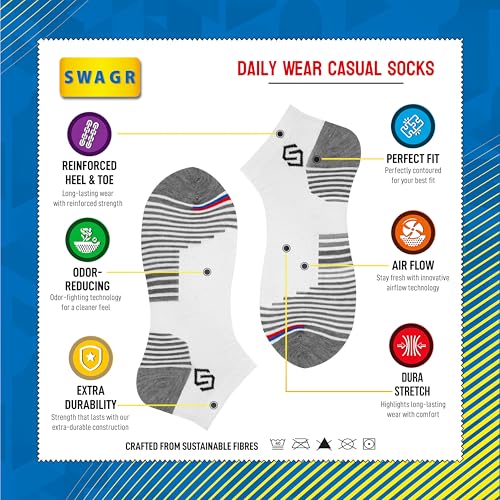 SWAGR 12 Pairs Sports Cotton