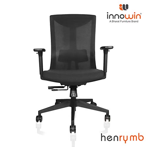INNOWIN Henry Medium Back Ergonomic Office (Black)| 3 Years Warranty - Image 5