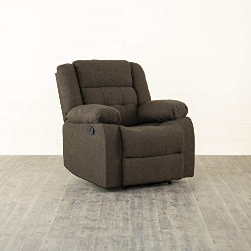 Home Centre Zurich Next Fabric 1-Seater Standard Sofa Recliner - Brown - Image 3