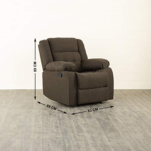 Home Centre Zurich Next Fabric 1-Seater Standard Sofa Recliner - Brown - Image 4