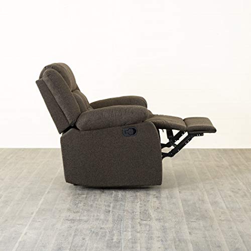 Home Centre Zurich Next Fabric 1-Seater Standard Sofa Recliner - Brown - Image 7