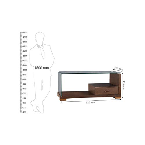 HomeTown Emily Glass Center Table in Dark Brown Colour - Image 3