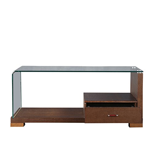 HomeTown Emily Glass Center Table in Dark Brown Colour - Image 4