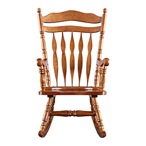 HomeTown Darwin Solid Wood Rocking Chair in Walnut Colour - Image 4