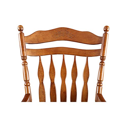 HomeTown Darwin Solid Wood Rocking Chair in Walnut Colour - Image 6
