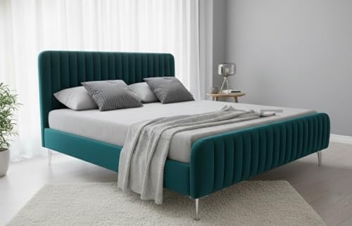 APRODZ Fluted Velvet Upholstered King