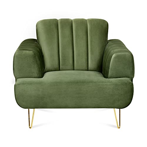 @home By Nilkamal Somerville 1 Seater Fabric Sofa (Olive Green) - Image 3