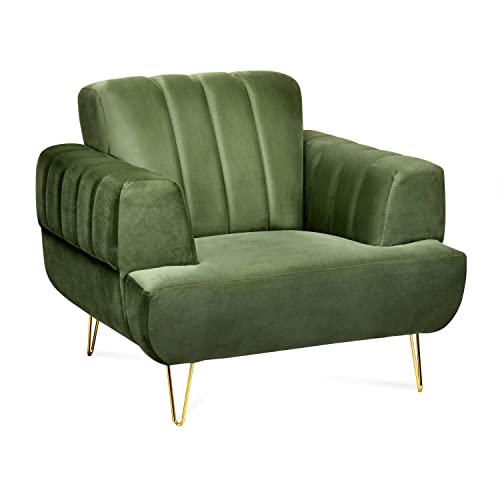 @home By Nilkamal Somerville 1 Seater Fabric Sofa (Olive Green) - Image 4