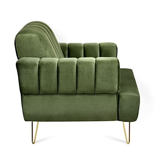 @home By Nilkamal Somerville 1 Seater Fabric Sofa (Olive Green) - Image 7