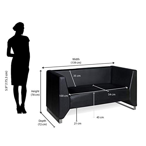 Nilkamal Reed 2 Seater Sofa, Black - Image 2