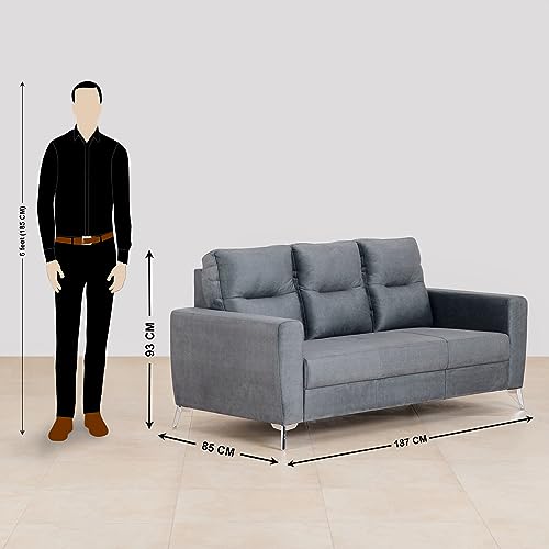 Helios Vive Fabric 3+1+1 Seater Sofa Set - Grey - Image 5