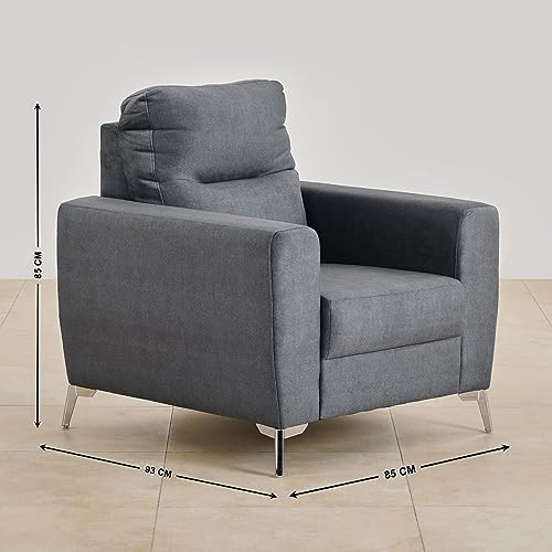 Helios Vive Fabric 3+1+1 Seater Sofa Set - Grey - Image 6
