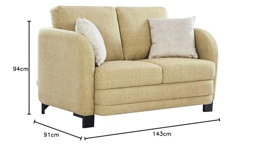 HomeTown Grace Fabric Two Seater Sofa in Olive Colour - Image 3