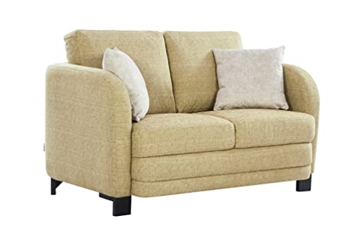 HomeTown Grace Fabric Two Seater Sofa in Olive Colour - Image 5