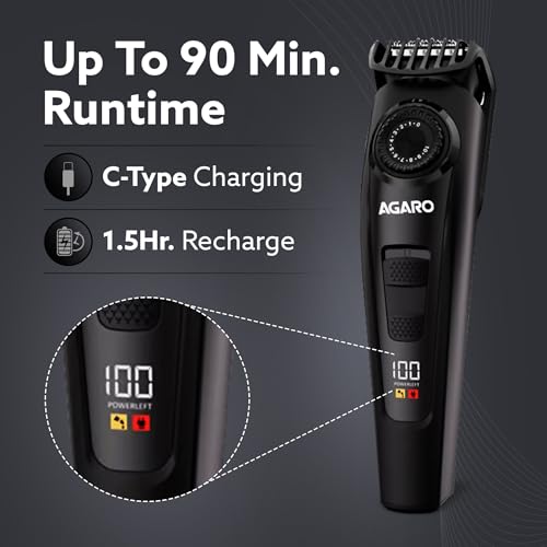 AGARO Beard Trimmer MT1122, 10