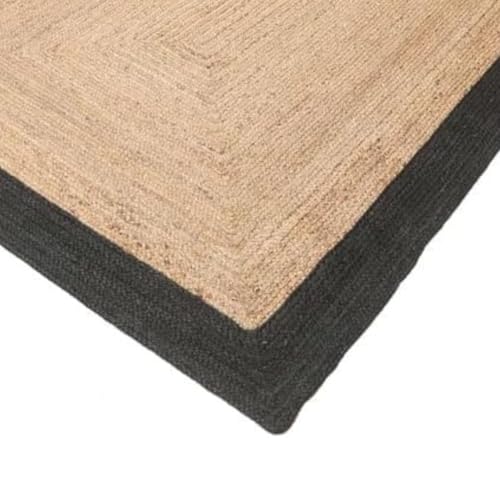 2x2 feet Round Jute Black