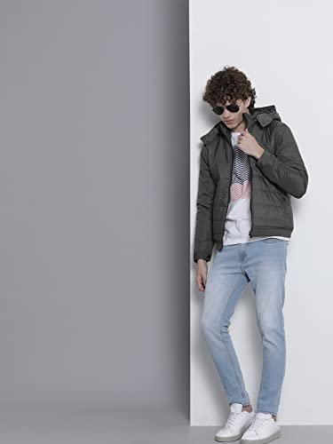 The Indian Garage Co Men Slim Fit Solid Puffer Jackets - Image 5