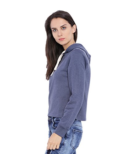 Campus Sutra Women Black Crop Hoodie - Image 2