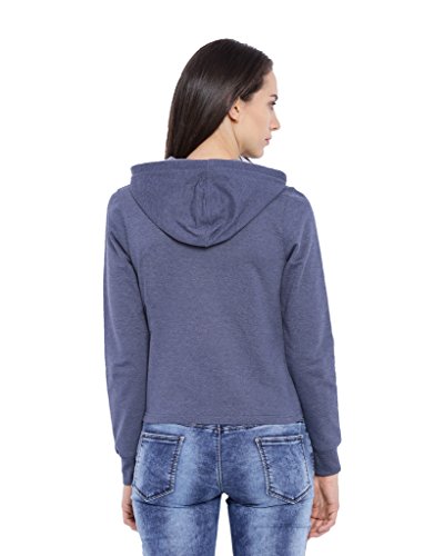 Campus Sutra Women Black Crop Hoodie - Image 4