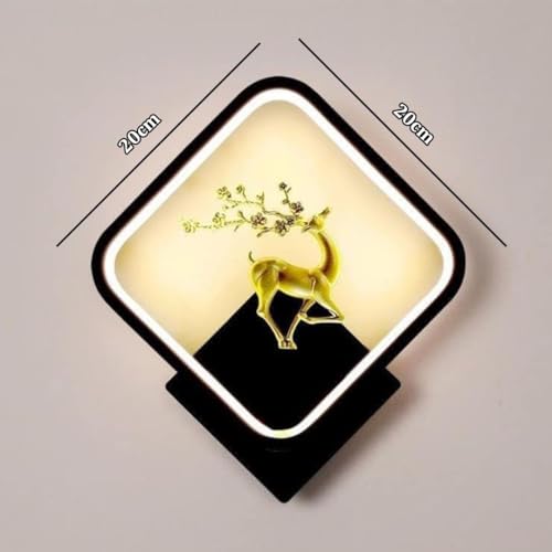Metal LED Stag Wall Lamp (Stag Square), Black - Image 5