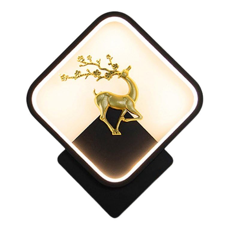 Metal LED Stag Wall Lamp (Stag Square), Black - Image 7