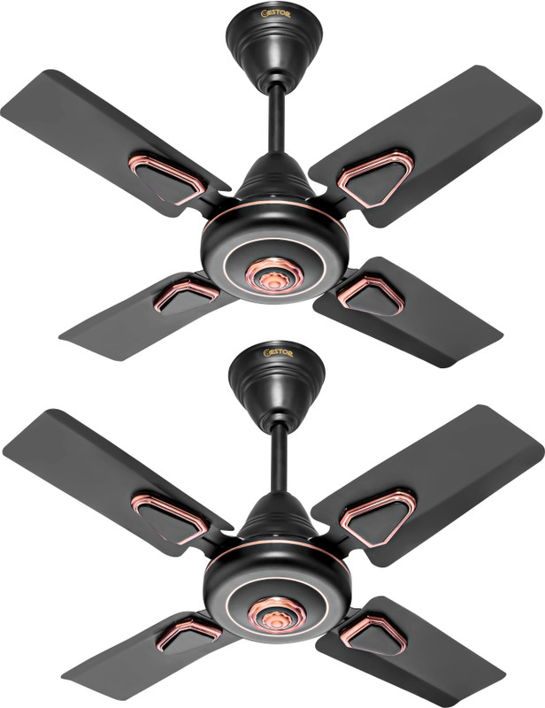 GESTOR Amazy Ultra High Speed 24 Inch Decorative with 3 Year Warranty Anti Dust 600 mm Ceiling Fan(Smoked Brown | Pack of 2)