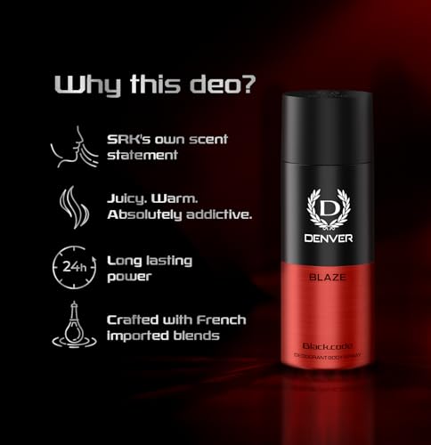 Denver Black code Blaze Deodorant For Men - 150 ML Each Pack of 2 - Image 6