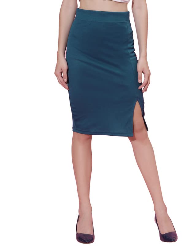 Selvia Women's Side Slit Sheath Skirt
