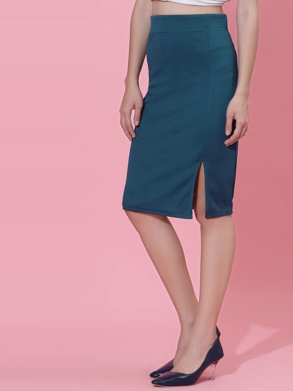 Selvia Women's Side Slit Sheath Skirt - Image 2
