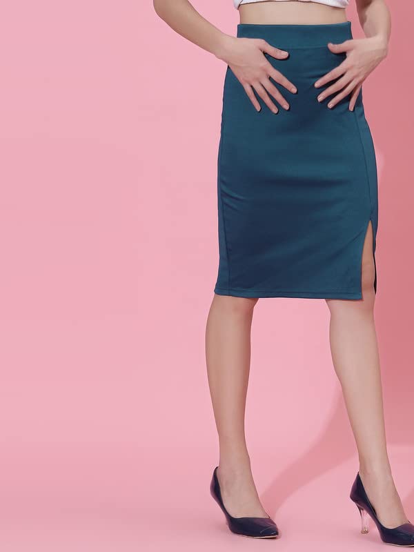 Selvia Women's Side Slit Sheath Skirt - Image 3