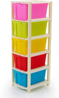J K INTERNATIONAL 5 Compartments Plastic Modular Drawer(Multicolor) - Image 3