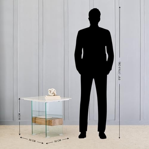 Home Centre Helios Maria Sintered Stone Top End Table - White - Image 2