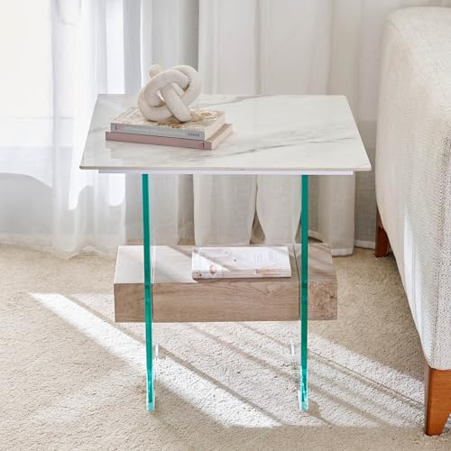 Home Centre Helios Maria Sintered Stone Top End Table - White - Image 3