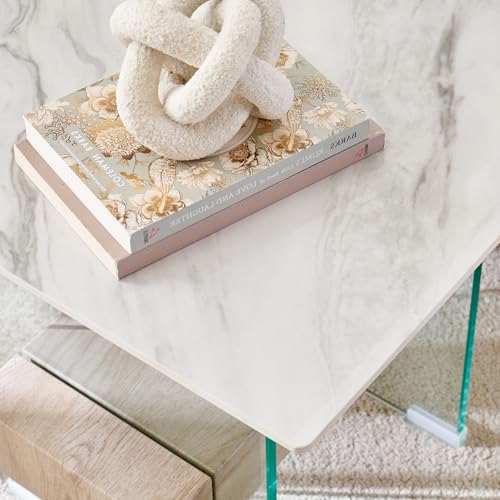 Home Centre Helios Maria Sintered Stone Top End Table - White - Image 5