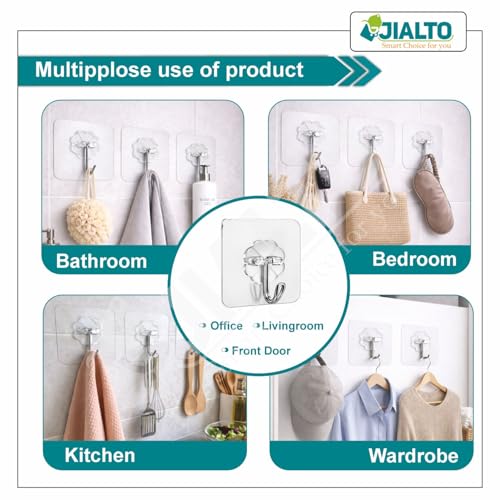 JIALTO 10 Pcs Adhesive Hooks