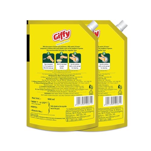 Giffy Liquid Dishwash Gel 900ml