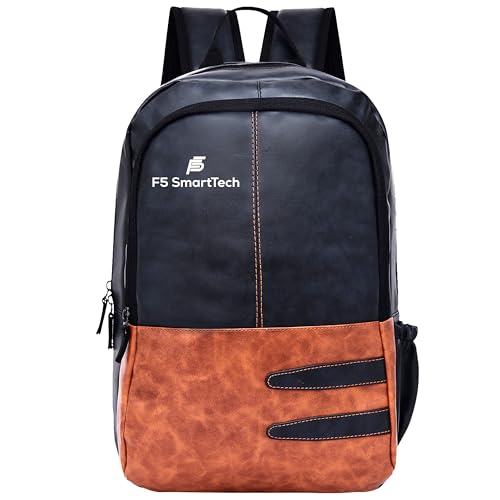 20L Small Faux Leather Water Resistant Anti Theft Laptop Backpack for 16 Inch Laptop/Backpack for Men/Women (Navy)