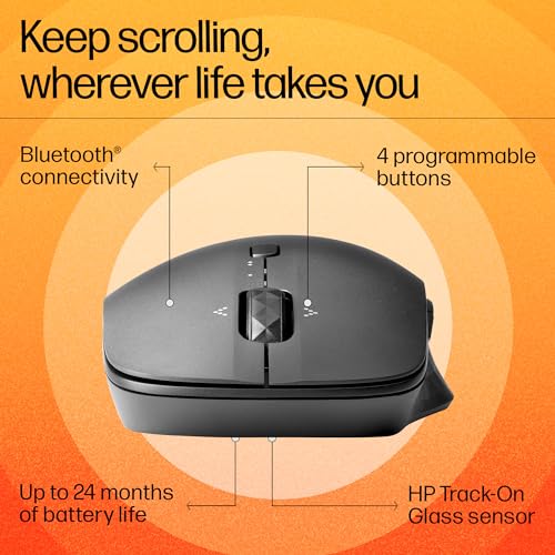 HP Bluetooth Travel Mouse, Black (6SP25AA) - Image 5