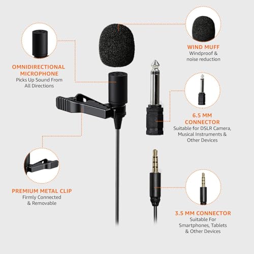 amazon basics Auxiliary Omnidirectional Lavalier