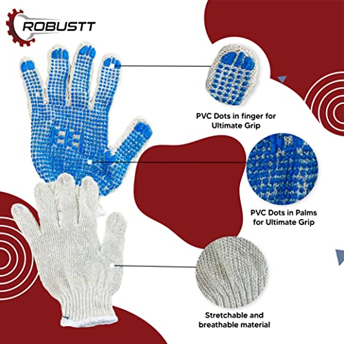 Robustt Cotton Hand Gloves Coated