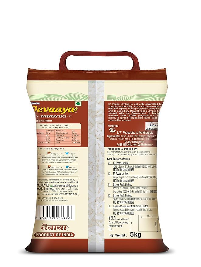 Devaaya Everyday basmati Rice, 5Kg - Image 5