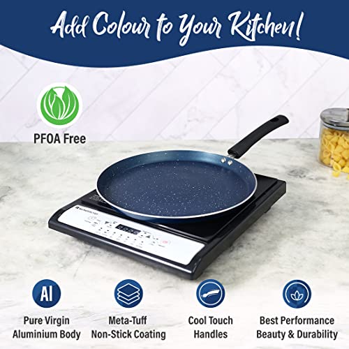 Wonderchef Galaxy Dosa Tawa 28cm, Midnight Blue, 2 Years Warranty - Image 5