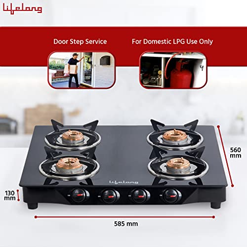 Lifelong Glass Top Gas Stove