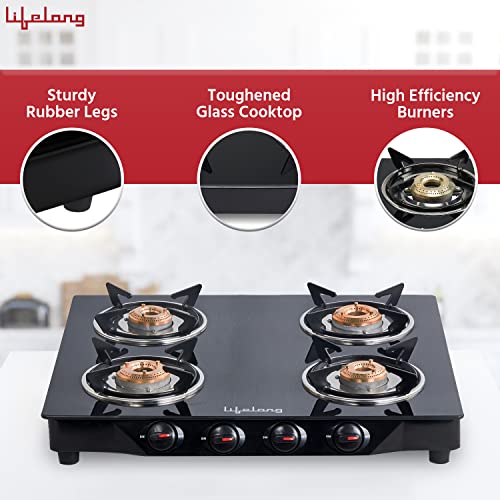 Lifelong Glass Top Gas Stove