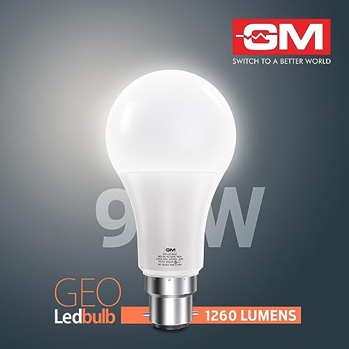 GM GEO 9 Watt LED BULB, 6500K White Cool Day Light Bulb Pack of 20 - Image 3