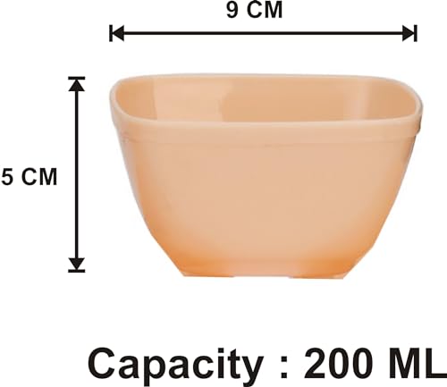 Somil Multipurpose Bowl, Plastic, Pack Of 12, Square, Beige, 100 Ml - Image 2