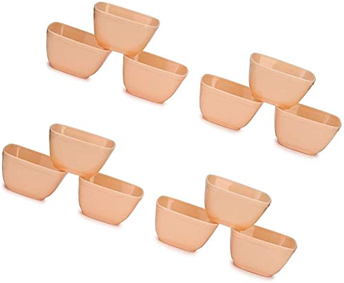 Somil Multipurpose Bowl, Plastic, Pack Of 12, Square, Beige, 100 Ml - Image 3